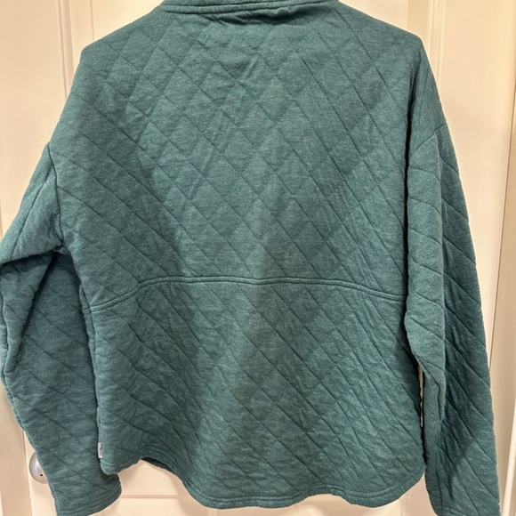 Eddie Bauer Womens Quilted Fleece Half Zip Sweatshirt - Picture 2 of 3